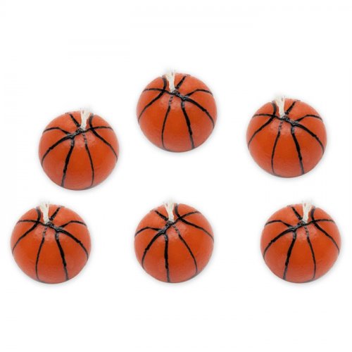 6 Basketball Birthday candles 3cm