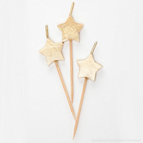 6 Star Pick Birthday Candles