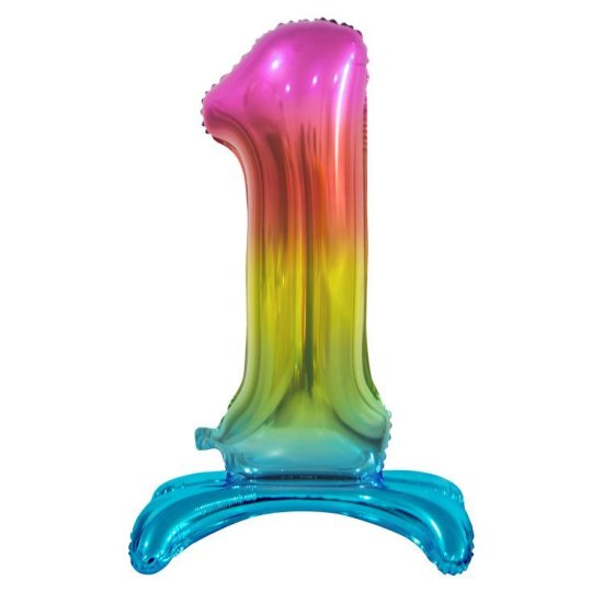 Standing foil balloon No1 76cm Rainbow