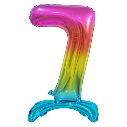 Standing foil balloon No7 76cm Rainbow