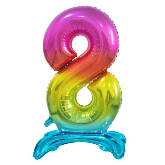 Standing foil balloon No8 76cm Rainbow