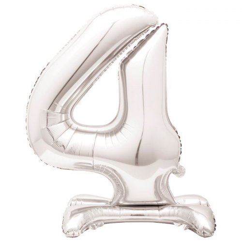Standing foil balloon No4 76cm Silver