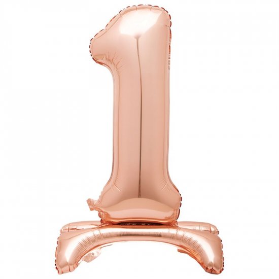 Standing foil balloon No1 76cm Rosegold