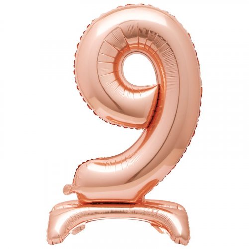 Standing foil balloon No9 76cm Rosegold