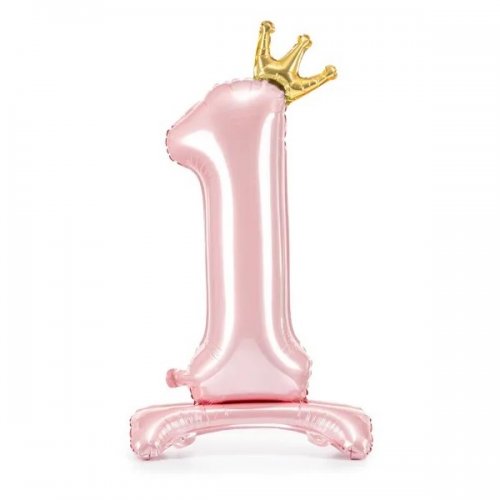 Standing foil balloon No1 84 cm light pink