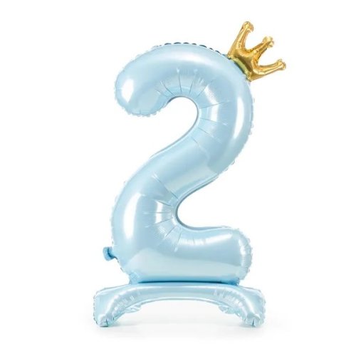 Standing foil balloon No2 84 cm light blue