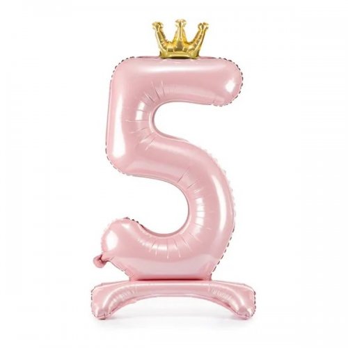 Standing foil balloon No5 84 cm light pink