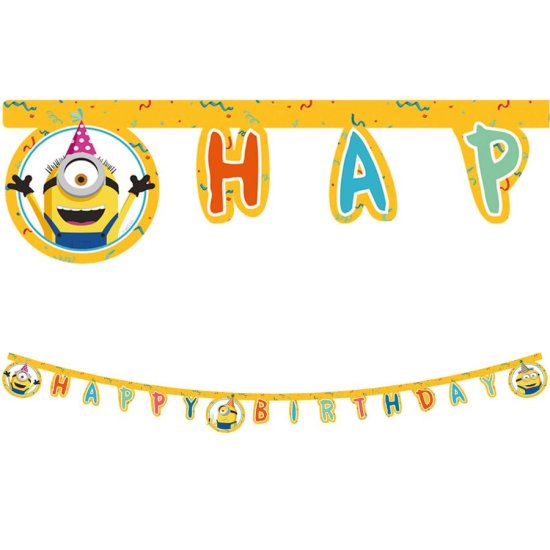 Paper Banner Happy Birthday Minions 2m