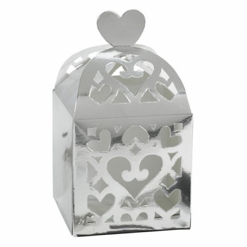 50 Favor Box Wedding - Silver