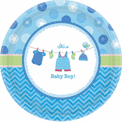 8 Plates Shower With Love - Boy 17.7 cm 8 Plates Shower With Love - Boy 17.7 cm