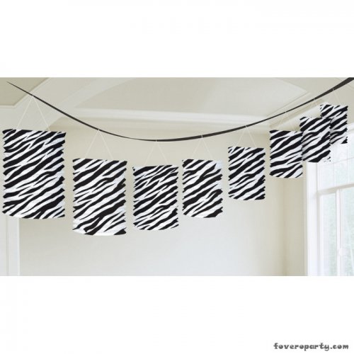 Zebra Paper Lantern Garland 3m Zebra Paper Lantern Garland 3m