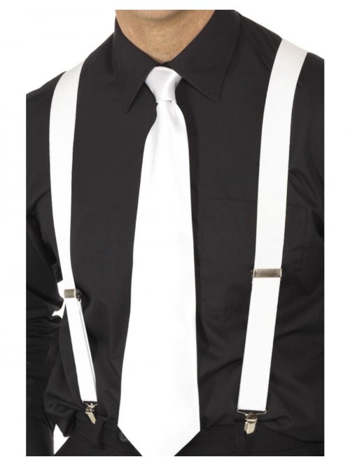 White Elasticated Braces