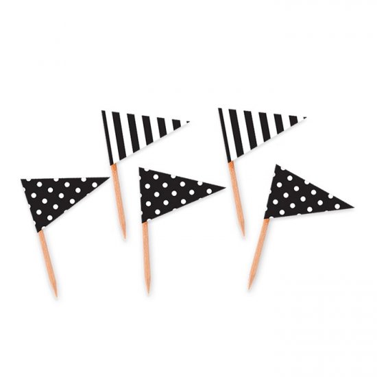 25 Flag Picks Black 3Χ6,5cm