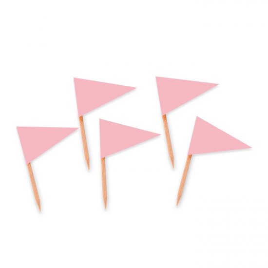 25 Flag Picks Pink 3Χ6,5cm