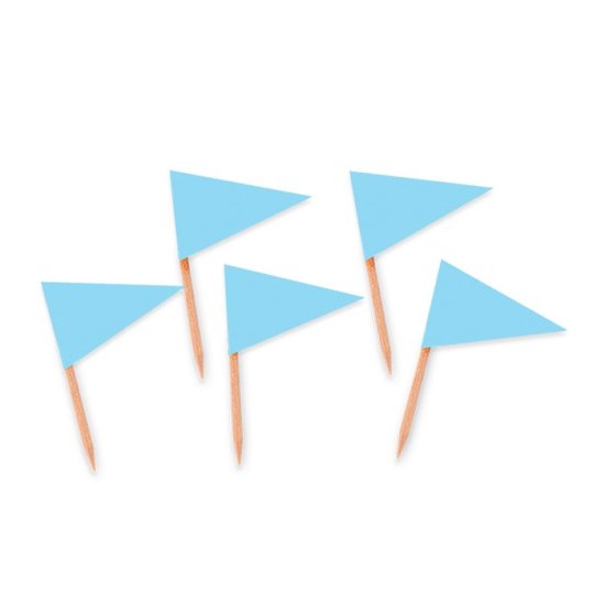 25 Flag Picks Light Blue 3Χ6,5cm