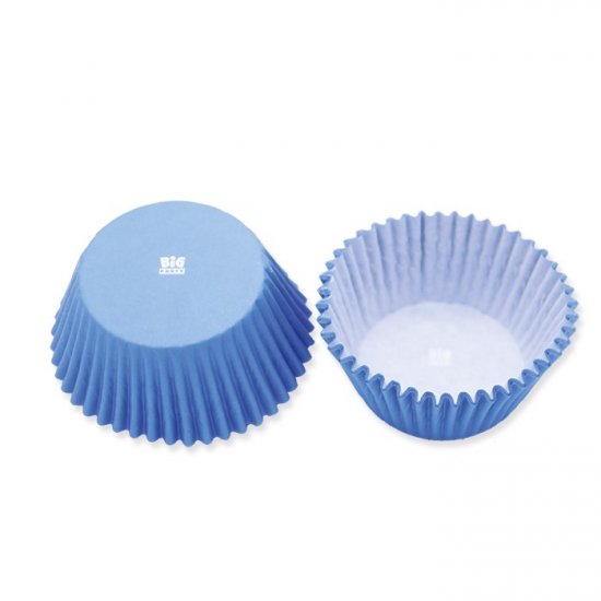 48 Paper Cake Cases Blue 50x32mm