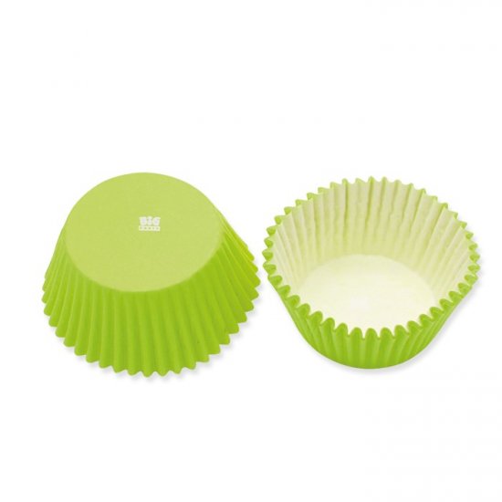 48 Paper Cake Cases Lime Green 50x32mm