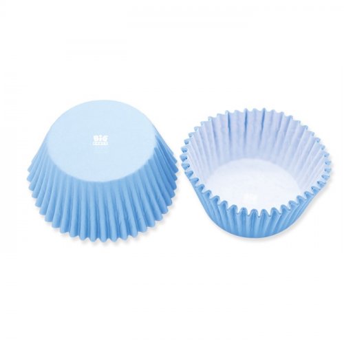 48 Paper Cake Cases Light Blue 50x32mm