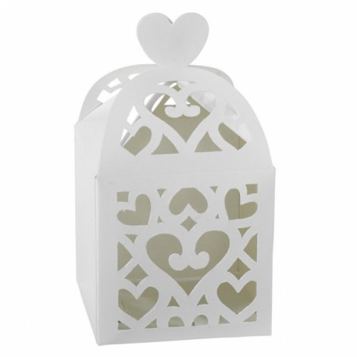 50 Favor Box Wedding - White