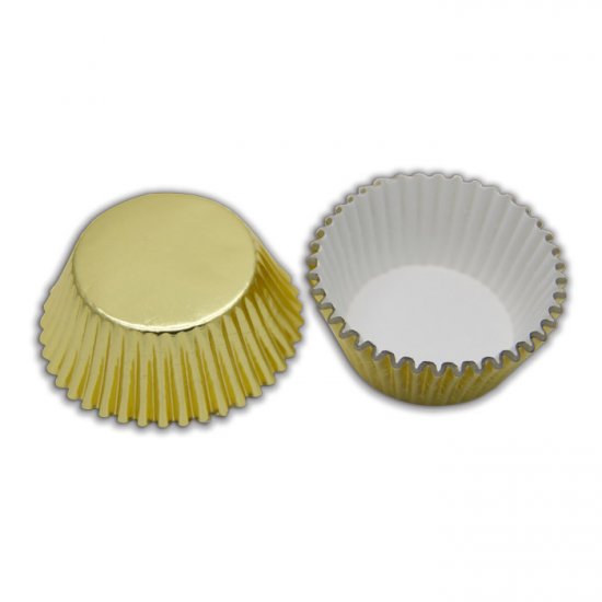 48 Paper Cake Cases Gold 50x32mm