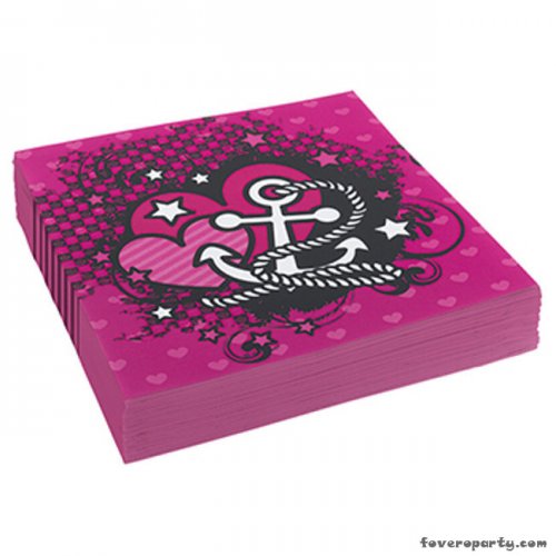 20 Napkins Pink Pirate 33cm 20 Napkins Pink Pirate 33cm