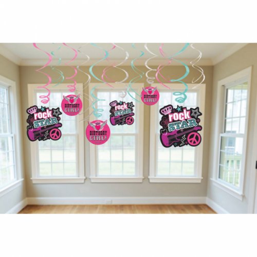 12 Swirl Decorations Rocker Girl