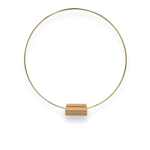 Gold Metal Hoop 30cm with Wooden Support