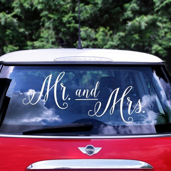 Car Sticker \'Mr. and Mrs\' 33x45cm