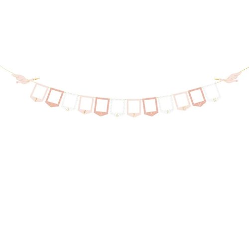 1st Birthday Pink Stork Photo Garland DIY 1st Birthday Pink Stork Photo Garland DIY