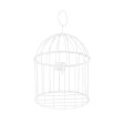 Decorative bird cage, 24 cm, white