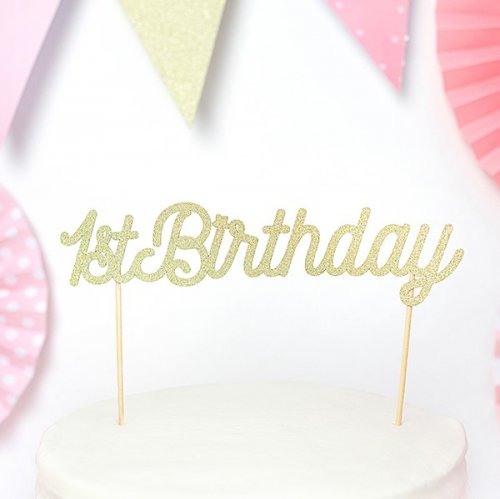 1st Birthday Gold Cake Topper 1st Birthday Gold Cake Topper