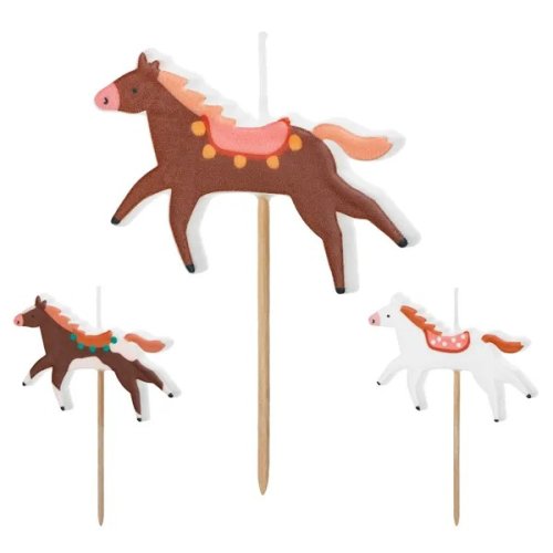 Horse Birthday Candles, 3pcs, 5.8 x 4 cm Horse Birthday Candles, 3pcs, 5.8 x 4 cm