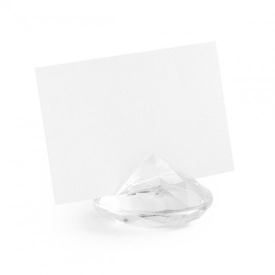 10 Diamond place card holders clear 40 mm