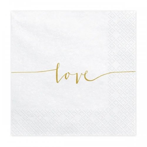 20 Luncheon Napkins Love 16X16cm