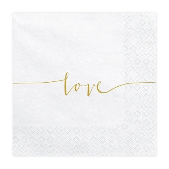 20 Luncheon Napkins Love 16X16cm