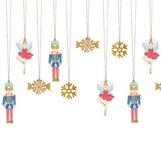 12 Paper gift tags Nutcracker Mix