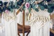 Chair Signs Bride Groom Wood