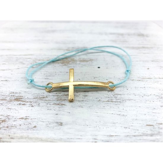 Light Blue with Gold Cross (50pcs)