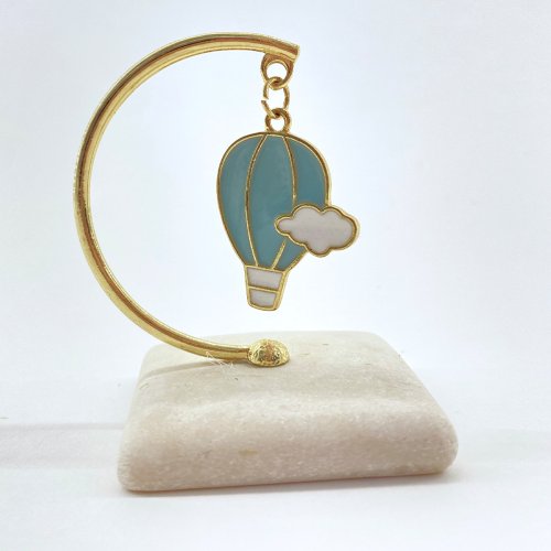 Hot-Air Balloon Gold & Light Blue 6.6Χ6cm Hot-Air Balloon Gold & Light Blue 6.6Χ6cm