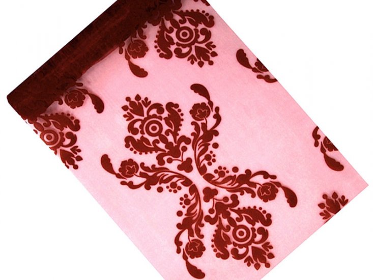 Printed Organza Deep Red 0.36 x 9m