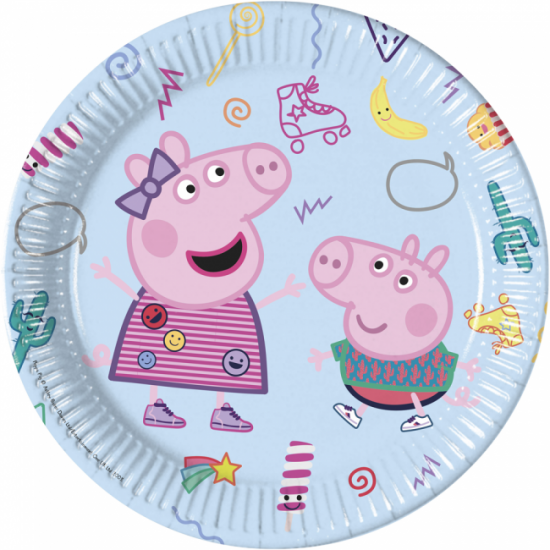 8 Paper plates 23cm Peppa Pig