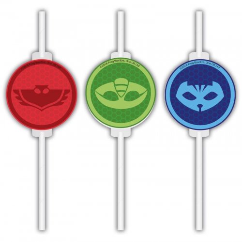 4 Paper Drinking Straws PJ Masks