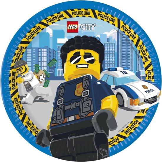 8 Plates Lego City 23cm