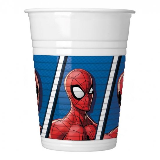 8 Plastic Cups Spiderman 200ml