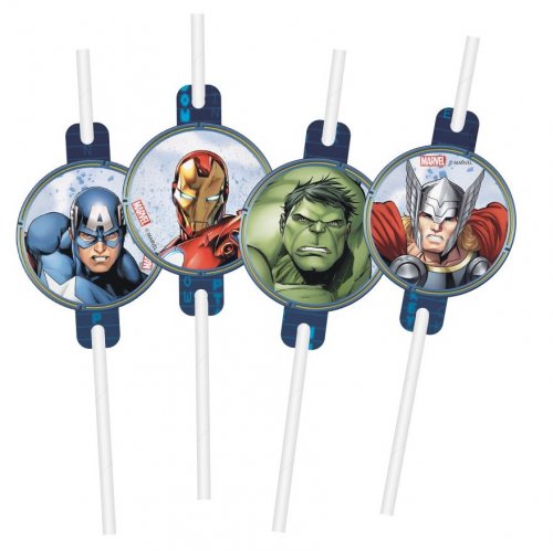 4 Paper Drinking Straws Avengers