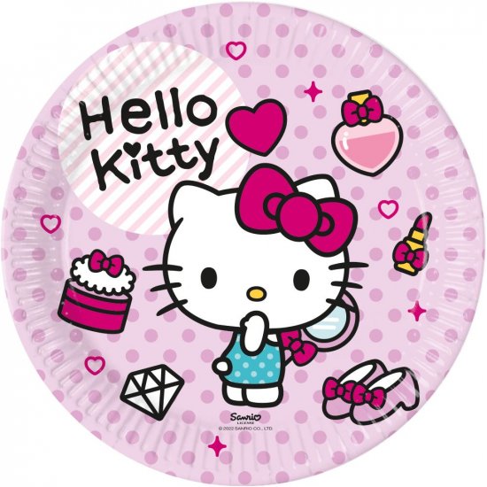 8 Plates Hello Kitty Fashion 23cm