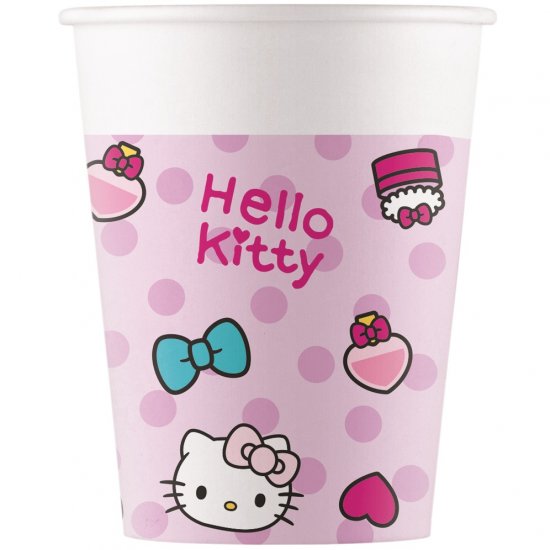 8 Paper Cups Hello Kitty Fashion 200ml