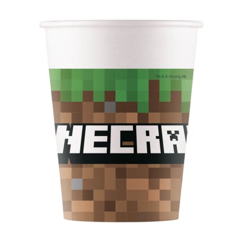 8 Paper Cups Minecraft 200ml  8 Paper Cups Minecraft 200ml