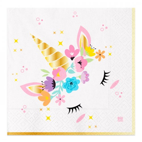 20 Napkins Unicorn Rainbow 33x33cm 2ply