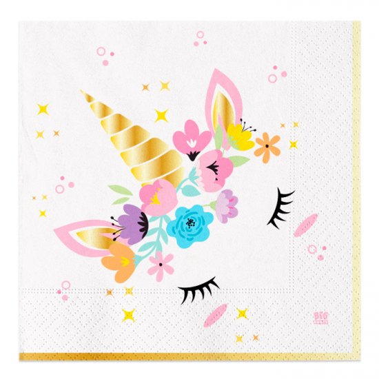 20 Napkins Unicorn Rainbow 33x33cm 2ply
